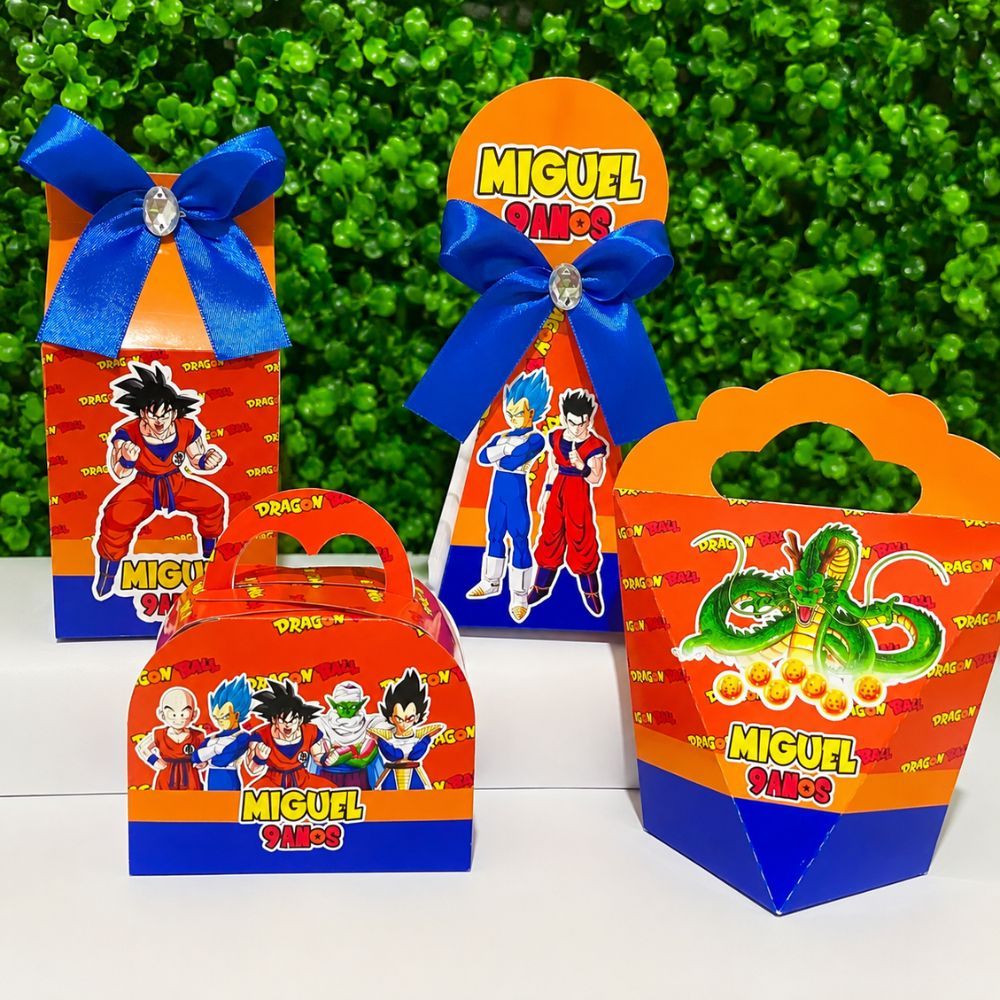 Kit Caixas Personalizadas DRAGON BALL Z Lembrancinhas goku, vedita Festa Infantil Aniversário Desmontadas