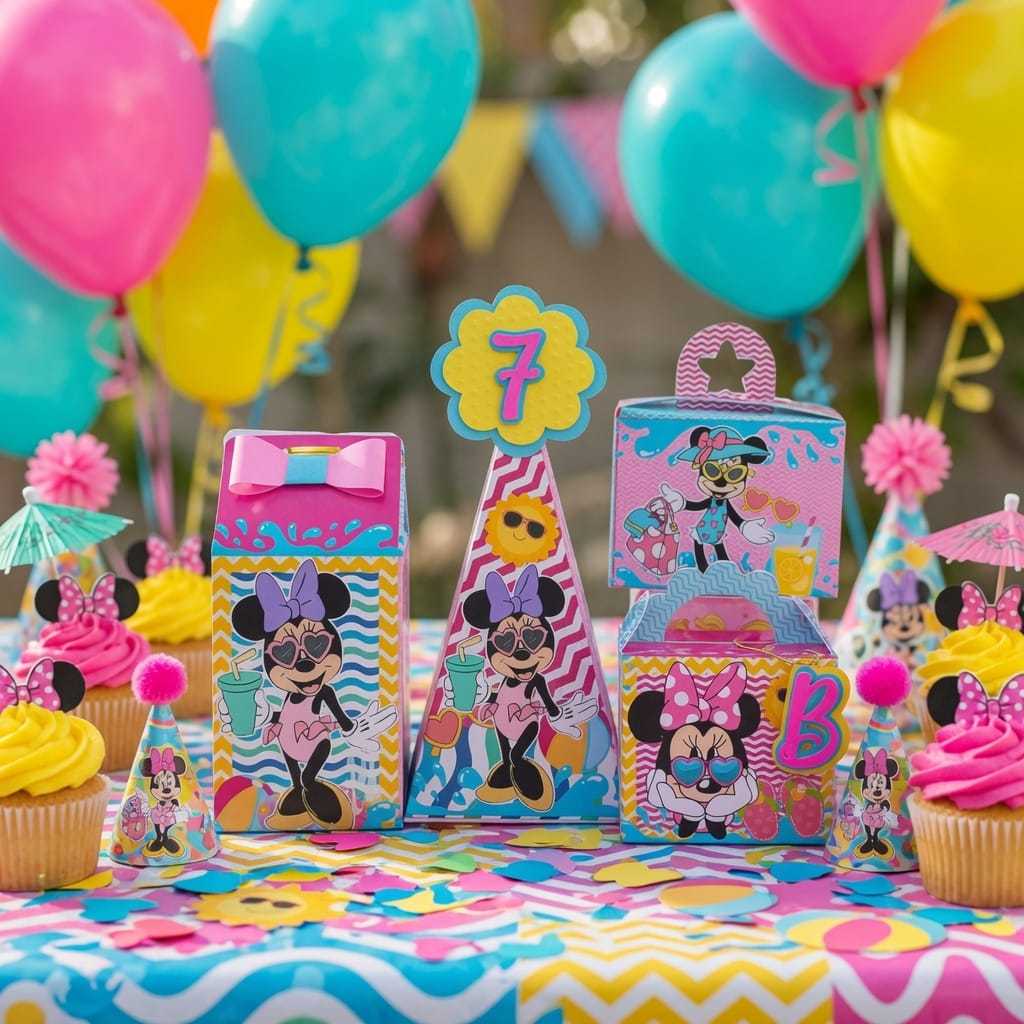 Personalizados Minnie Pool Party lembrancinhas caixinhas de aniversário kit festa