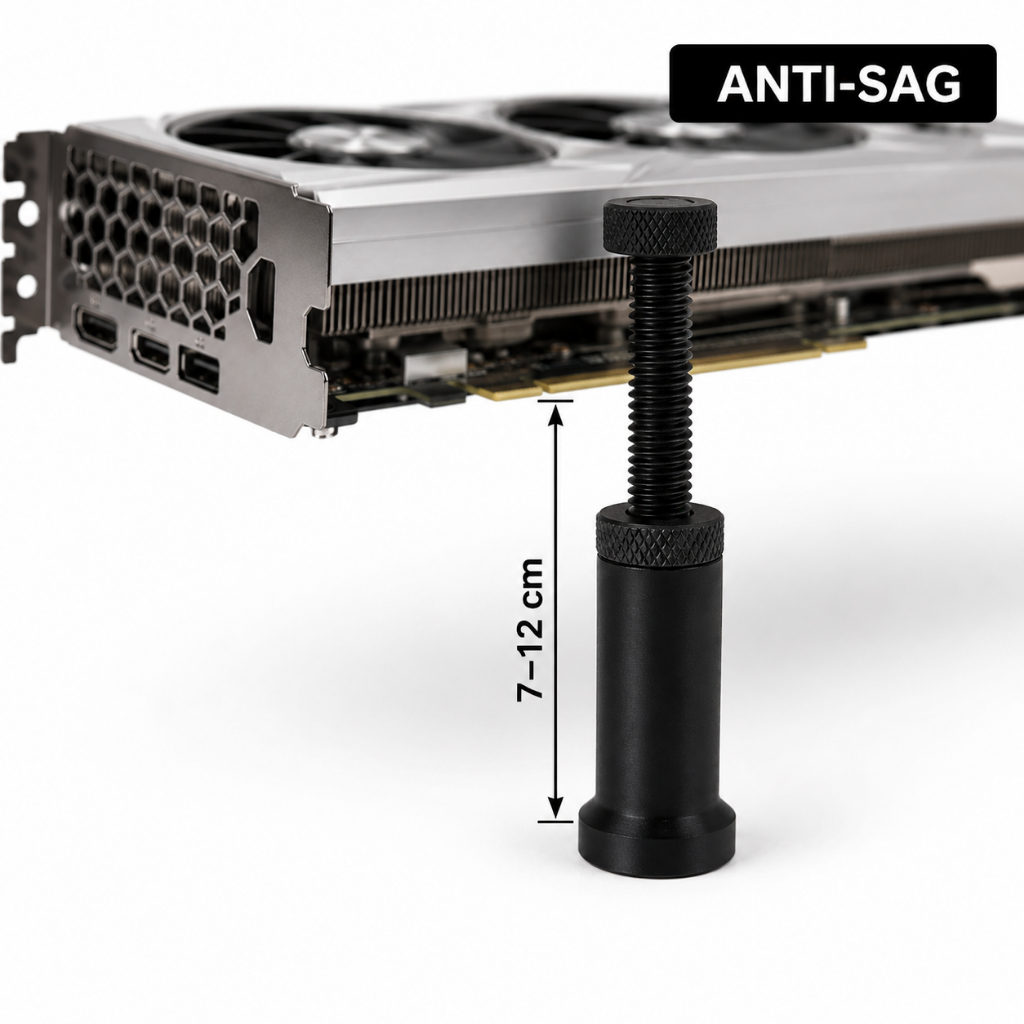 Suporte Ajustável Vertical para Placa de Vídeo GPU | Anti-Sag | Universal HD PC Gamer
