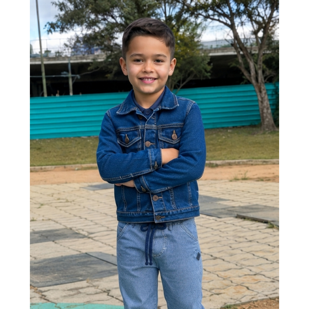 Jaqueta Jeans Infantil Menino TAMANHO 1 AO 8 – Estilo Blogueirinho Premium