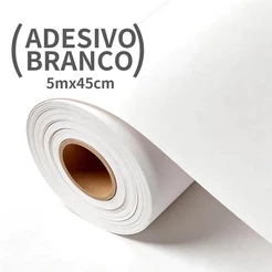 Papel Adesivo Tipo Contact Branco 5 Metros Lavável Autocolante Para Móveis Parede Decoração Resistente