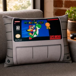 Almofada Personalizada Nerd 30x40 Geek Retro Games Cartucho Super Nintendo Nostalgia