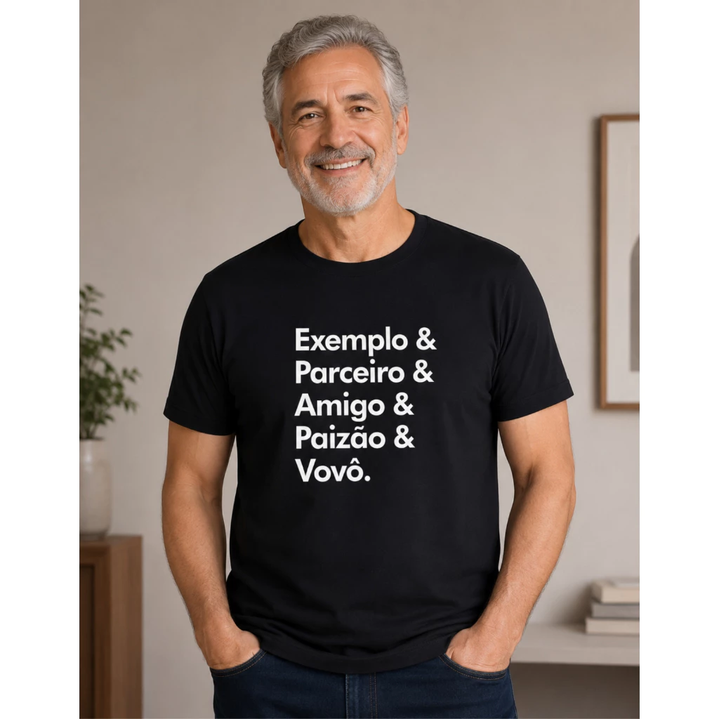 Camiseta Básica Masculina 100% Algodão Presente Dia Dos Pais Pai Amigo Paizão Vovô