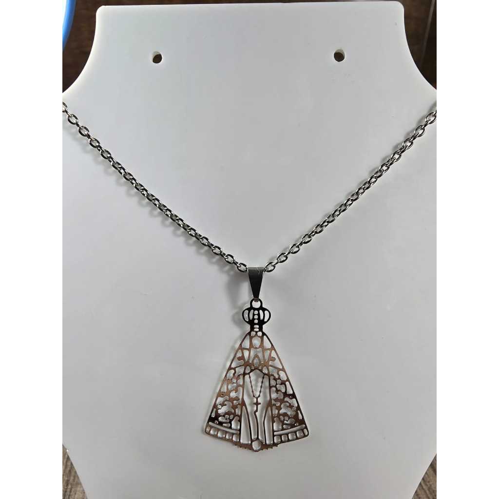 COLAR NOSSA SENHORA APARECIDA EM AÇO INOX | COLAR RELIGIOSO FEMININO