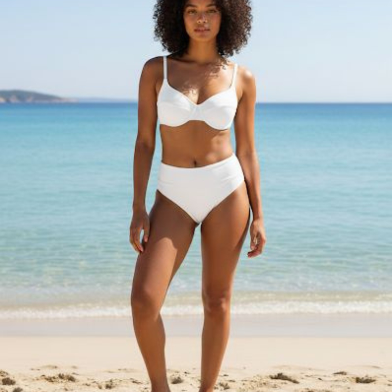 Biquíni Feminino Retro Meia Taça com Aro Calcinha Fio Duplo com bojo removível. Praia verão — imagem 2 de 2