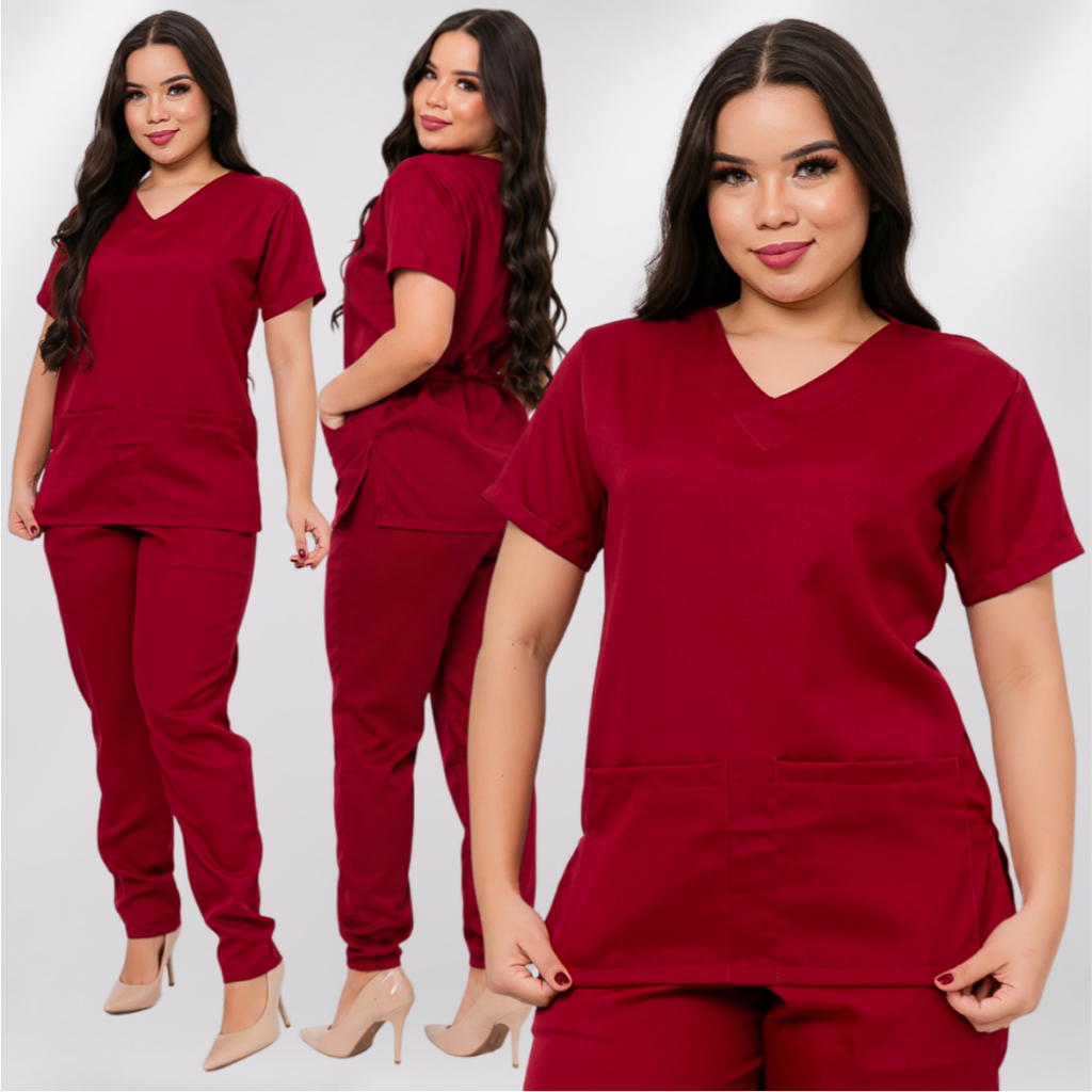 Pijama Hospitalar Scrub Conjunto Cirurgico Uniforme Privativo Confortavel Blusa e Calça Reforçado