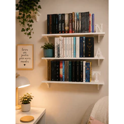 Kit 03 Prateleiras 60x22 Para Livros Branca Com Suporte Tucano - Organização Decoração