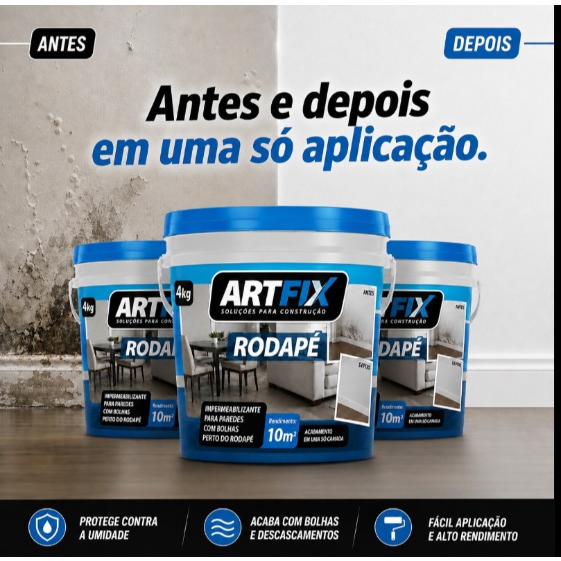 OFERTA DO DIA Kit 3x Artfix 4kg Total 12kg Kit Para 3 Cômodos Com Salitre