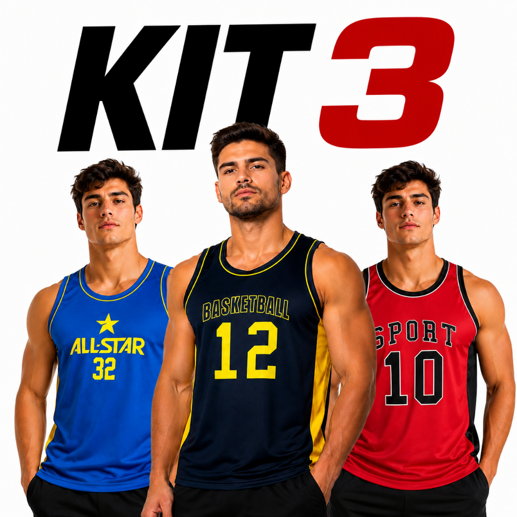 Kit 3 Camisas Regata Masculina Esportiva Leve Confortáveis e Estilosas Camisetas para Academia Treino e Corrida