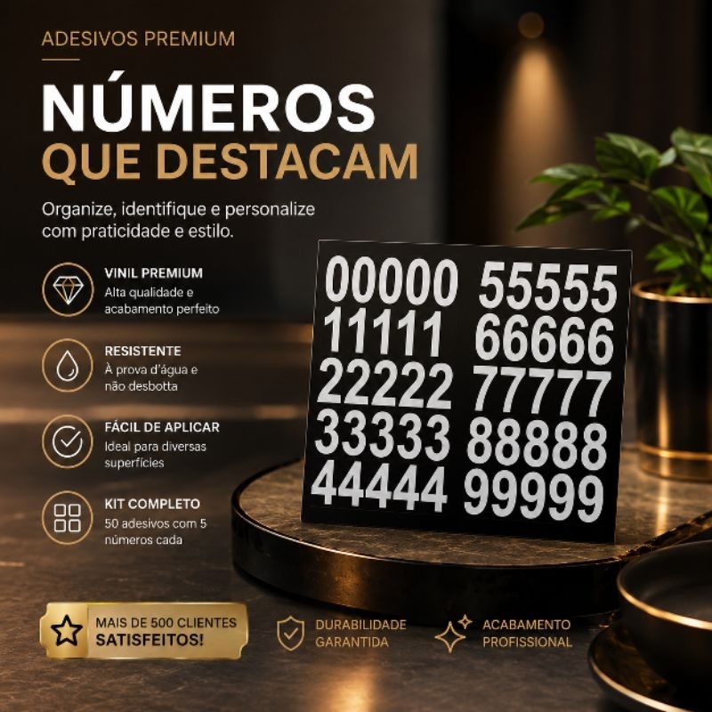 Adesivos de Números em vinil 4cm cada numero