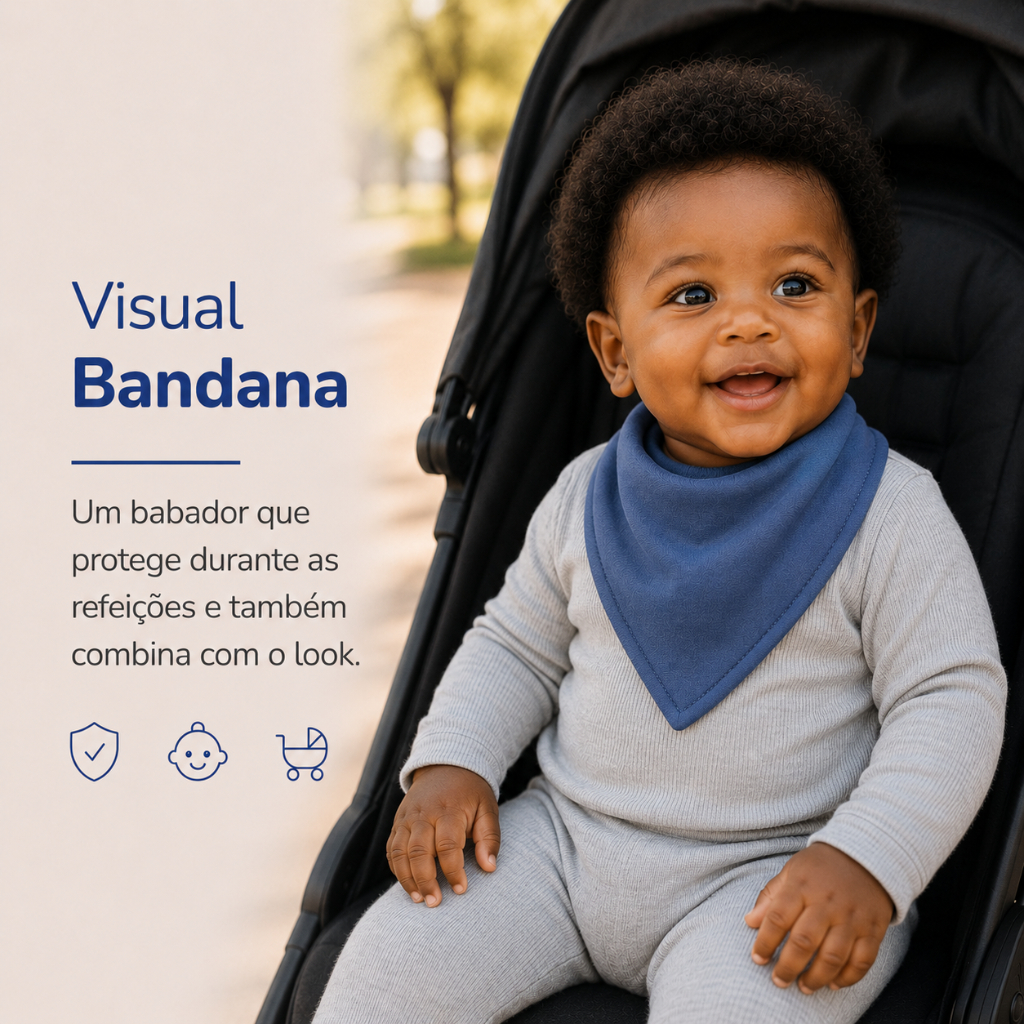 Babador Bandana Bebê Impermeável, Kit 5, Premium Eternizare — imagem 2 de 2