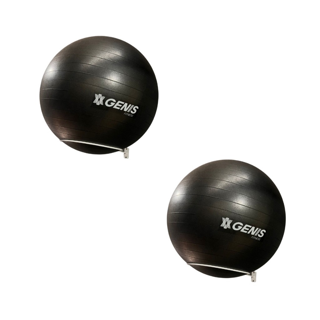 Kit com 02 Suporte Bola Suiça Pilates, Yoga - Reforçado + Buchas E Parafusos