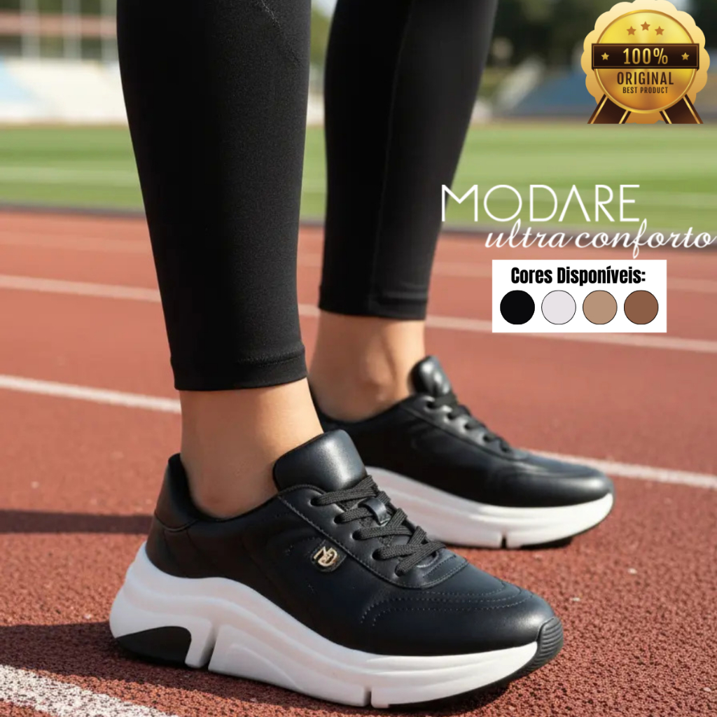 Tênis Modare Feminino Casual Ultraconforto Ortopédico Slip Calce Fácil Estilo Chunky Macio Original