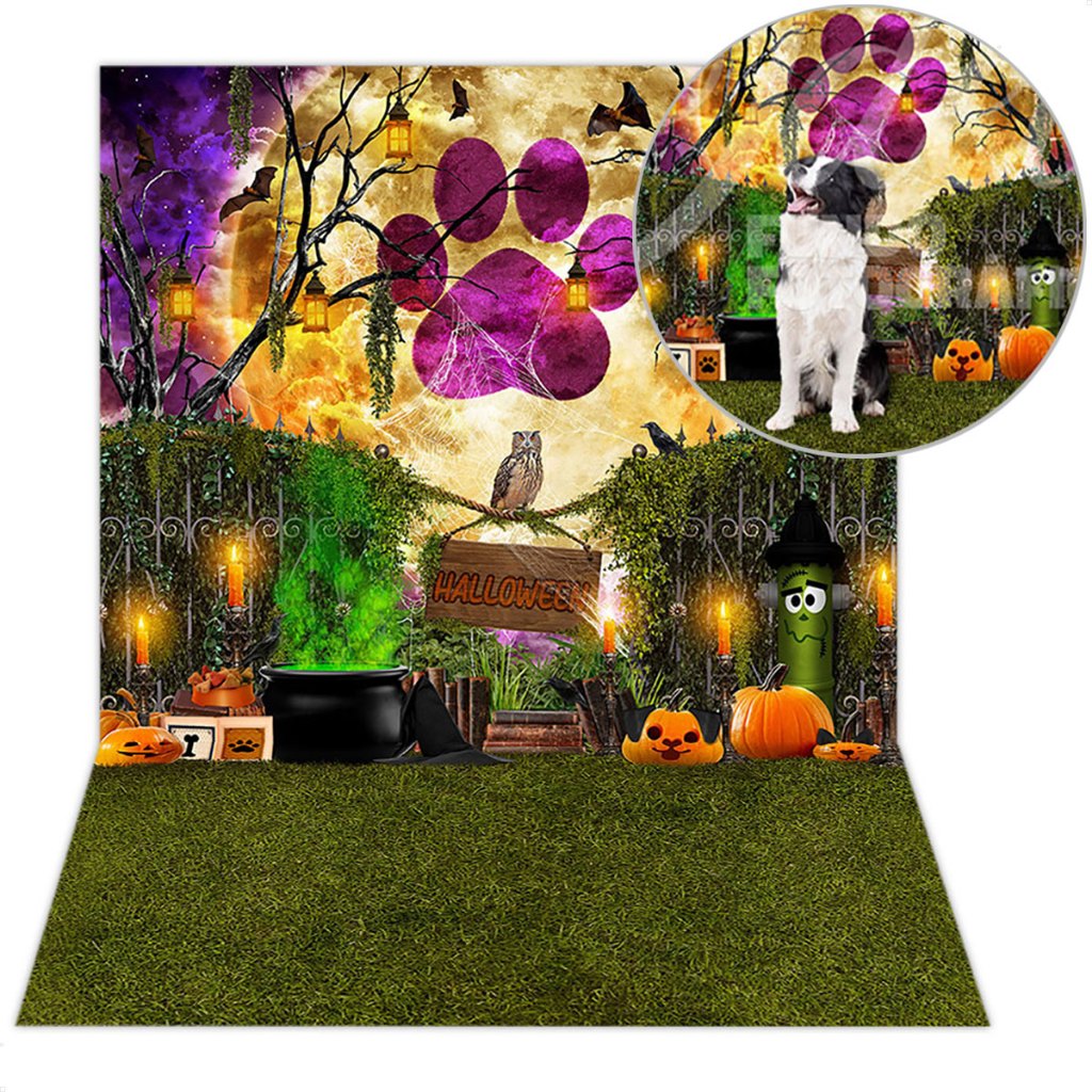 Fundo Fotográfico Pet Halloween Cenário Floresta Em Tecido Painel  Sublimado 1,20x1,70m - PET-80