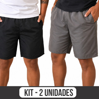 Kit 2 Bermudas Tactel Masculina Mauricinho Cordão Ajustável Praia Academia Casual Premium