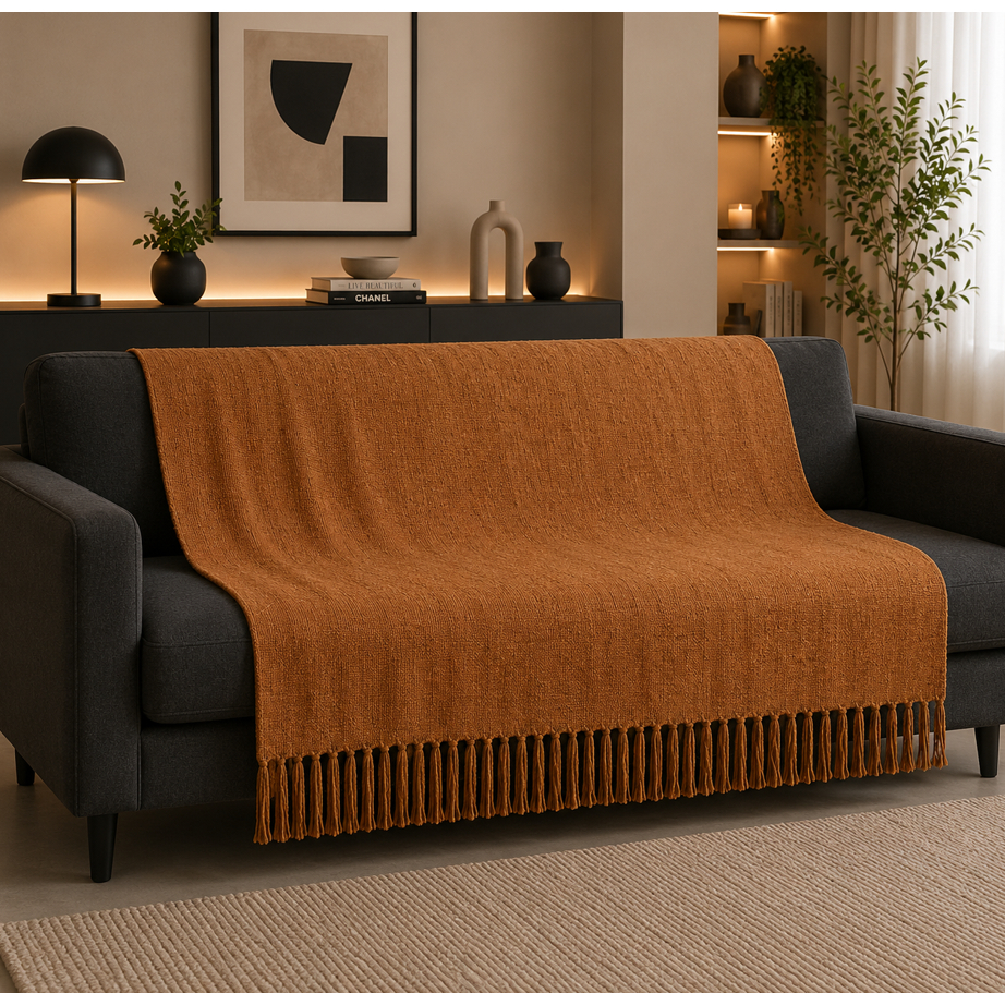Manta Protetora e Decorativa Para Sofá Algodão Tamanho 210x120 Capa Funcional Para Casa Elegante — imagem 2 de 2