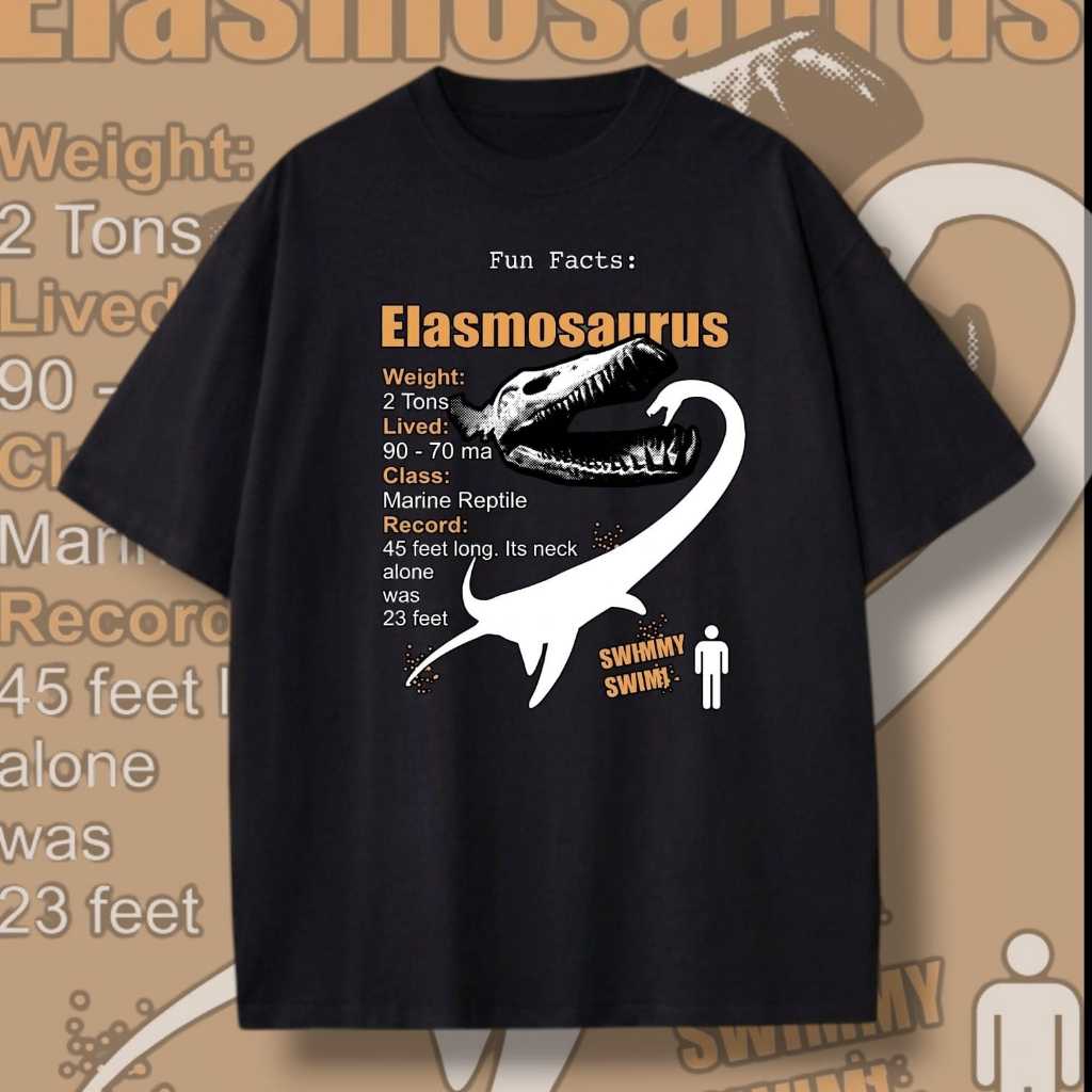 Camiseta Unissex Estampada Dinossauro Fatos Jurassic Park Blusa de Algodão Casual Camisa Básica