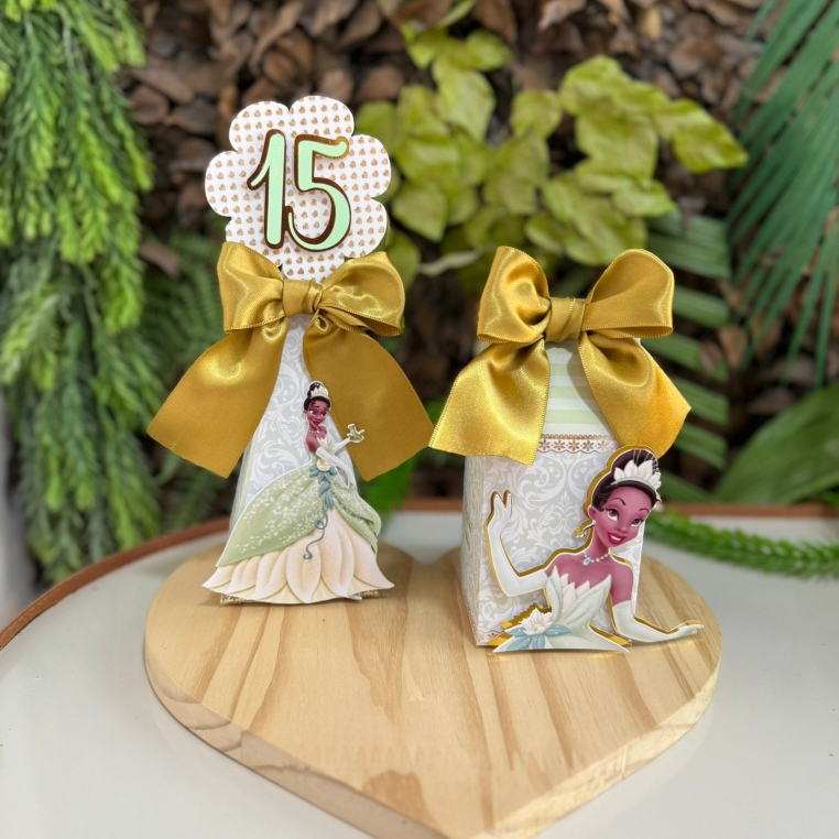 Kit de Caixas Princesa Tiana Personalizada + BRINDE /Lembrancinha de Festa /Aniversário