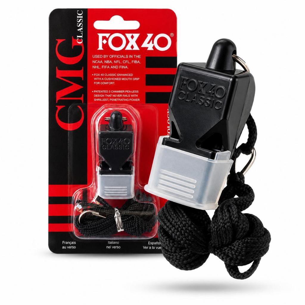Apito Fox 40 Classic CMG oiriginal 120dB Profisional com Cordão Arbitro Futebol Potente SInalizador