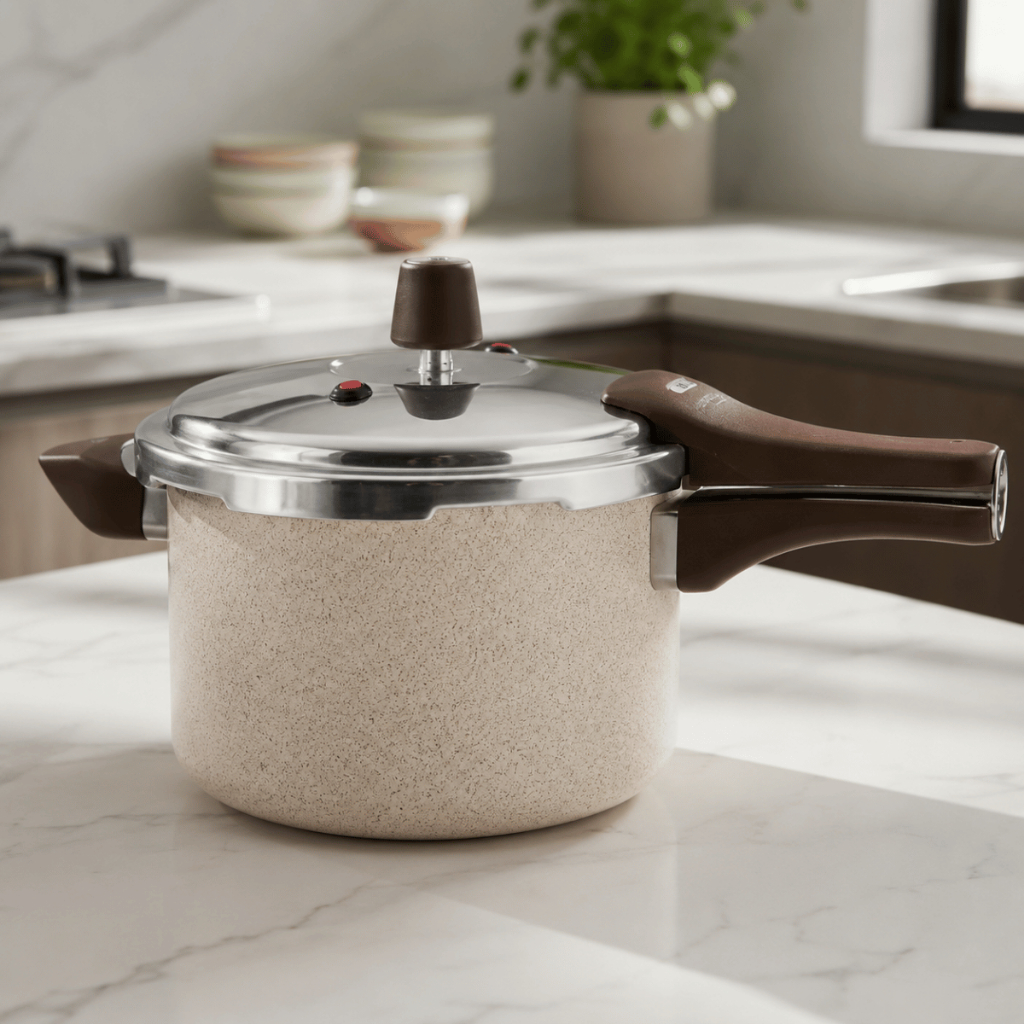 Panela de Pressão Fechamento Externo Ceramic Antiaderente 4,2 Litros Premium Fogão Gás
