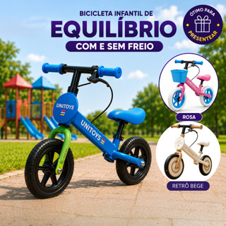 Bicicleta Infantil de Equilíbrio Com e Sem Freio Até 25kg Aro 12
