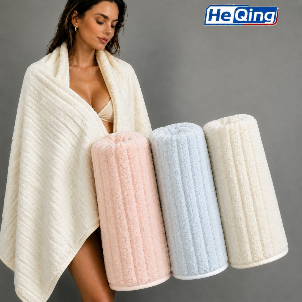 Toalha de Banho Premium Coral Fleece 70x150cm 234g Leve, arejada, absorvente e de secagem rápida