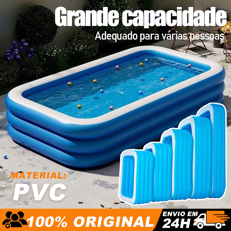 Piscina inflavel retangular de PVC