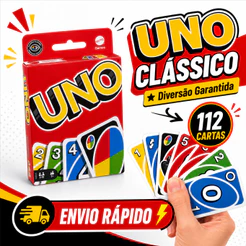 UNO Vermelho Classico - Jogo de Cartas 108 Cartas Baralho de Alta Qualidade Edição Especial