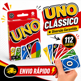 UNO Vermelho Classico - Jogo de Cartas 108 Cartas Baralho de Alta Qualidade Edição Especial