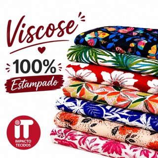 Tecido Viscose 100% Estampado 1mt x 1,46mt Largura para Vestidos e Blusas Qualidade Premium (viscose 60 a 109)
