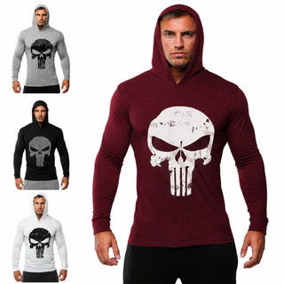 Camiseta Manga Longa Justiceiro The Punisher Militar Algodão