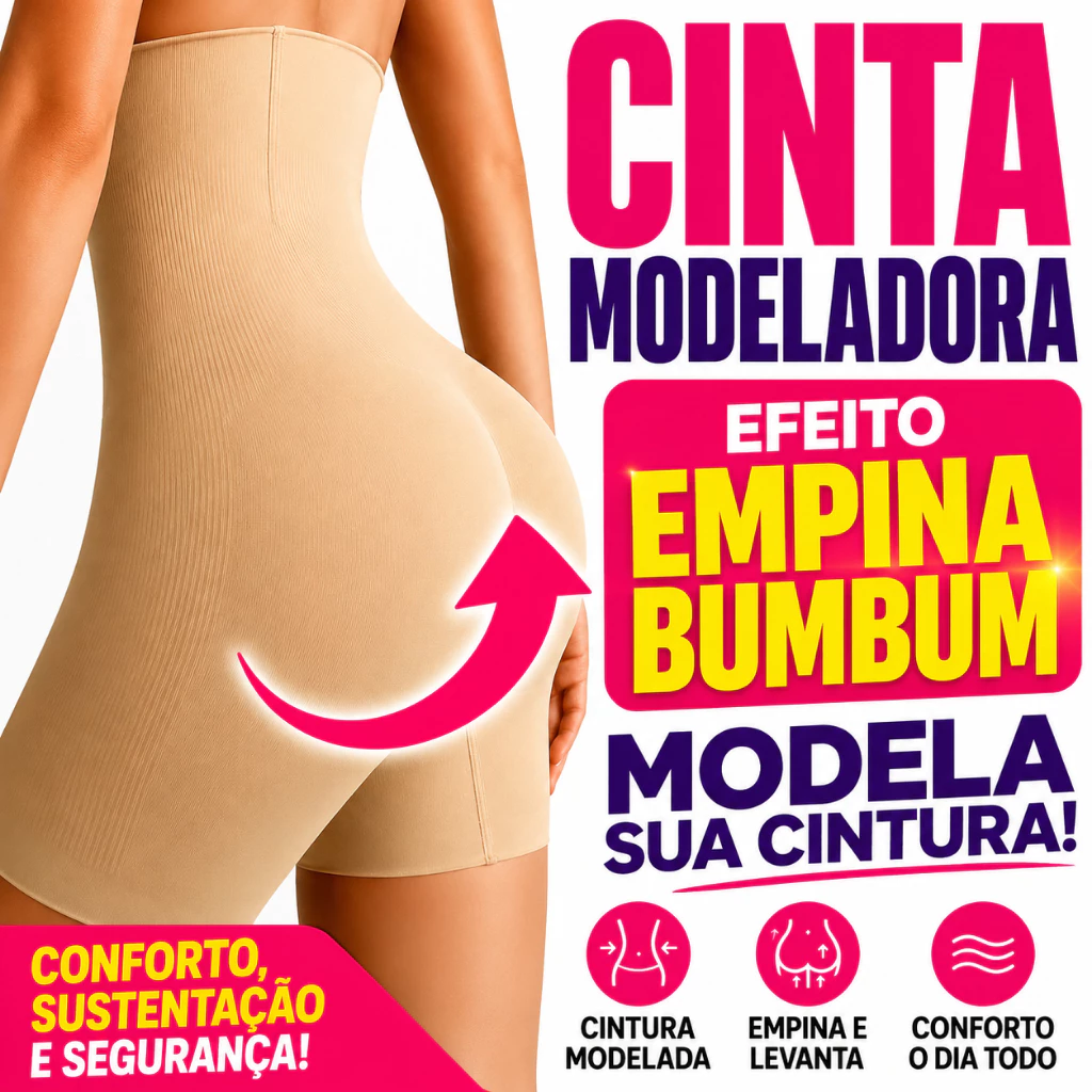 Cinta Modeladora Shorts Alta Compressão Shaper 4 Barbatana — imagem 1