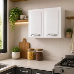 Armário de Cozinha Aéreo Itatiaia Aço 2 Portas New Premium Branco Neve