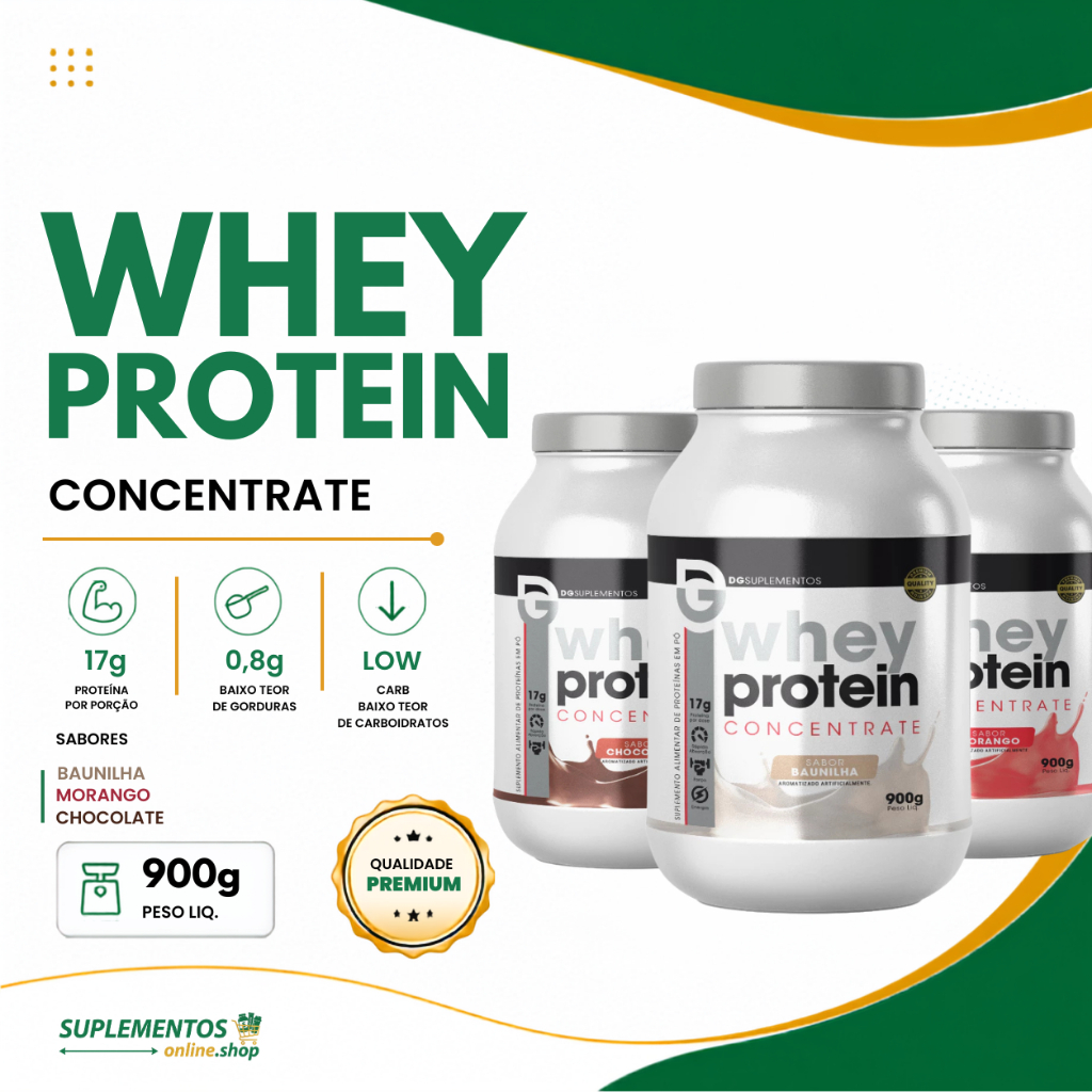 Whey Protein Concentrado 900g - Dg Labs - LANÇAMENTO