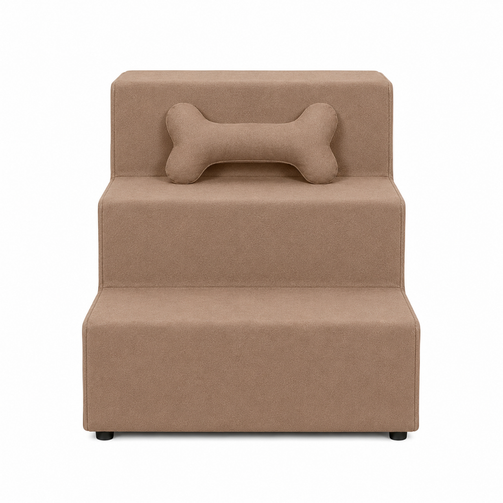 Escada Pet Estofada 3 Degraus para Cachorro e Gato com Brinde