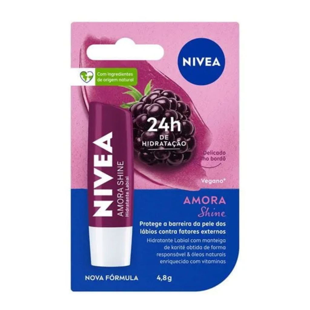 Protetor Labial Nivea Amora Shine Hidratante Labial 4,8g