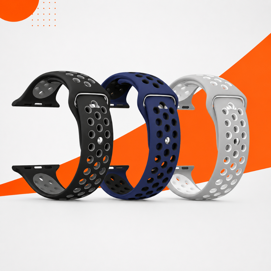 Pulseiras Silicone Furadinha Para Apple Watch Smartwatch Ultra 42 A 49mm