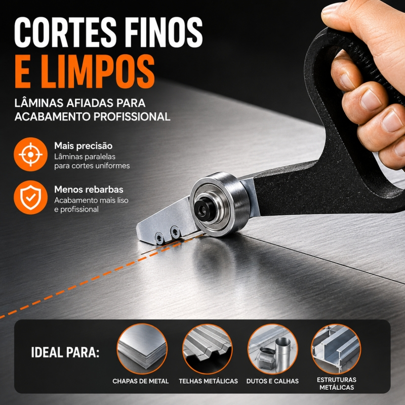 Cortador de Chapa Manual AUXOM Portátil para Metal, Corte Limpo, Cabo Ergonômico, Sem Eletricidade · foto 2