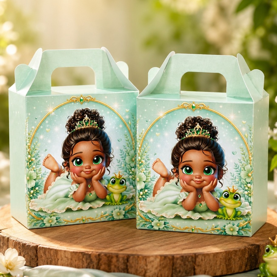 20 Unidades A Princesa e o Sapo baby - Tiana - Maletinha - Caixinhas - Pegue e Monte - Personalizados  Lembrancinhas