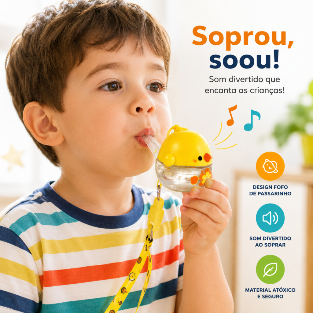 Apito Efeito Sonoro Passarinho Brinquedo Divertido Criativo Estimula Percepção Som Natural Realista