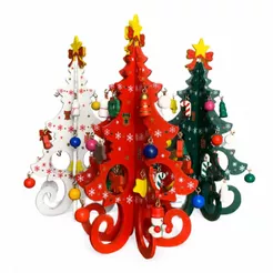 Enfeite Mini Árvore De Natal Em Madeira Decoração 24 Peças