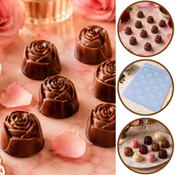 1~10 FORMA SIMPLES BOMBOM ROSA CÓD.:24 - (A7) EM ACETATO BWB PARA BOMBOM DOCES DE CHOCOLATE E CONFEITARIA. (CHOCO)