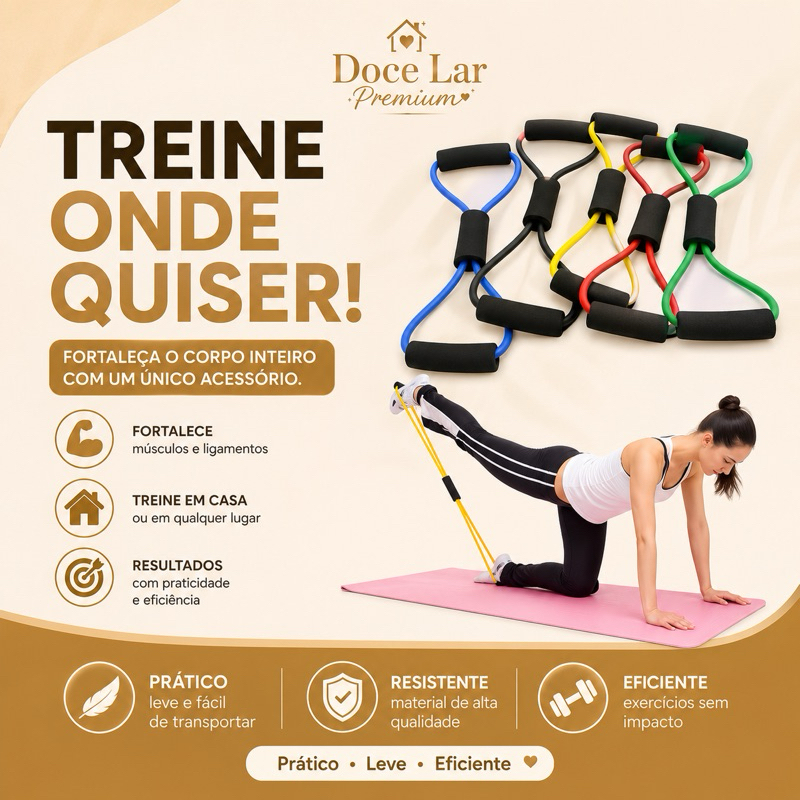 Elástico de Tensão para Exercícios Resistência Forte Treino Funcional Fisioterapia Ombro Braço Glúteos