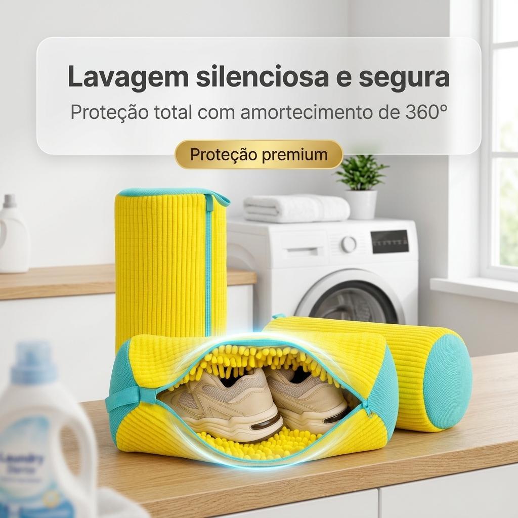 Bolsa de Lavar Tênis Sapatos Malha Lavanderia Anti Deformação