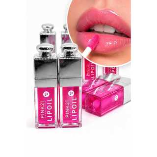 Pink 21  Hidratante Gloss Labial Brilho Espelhado Rosa Maquiagem Lip oil