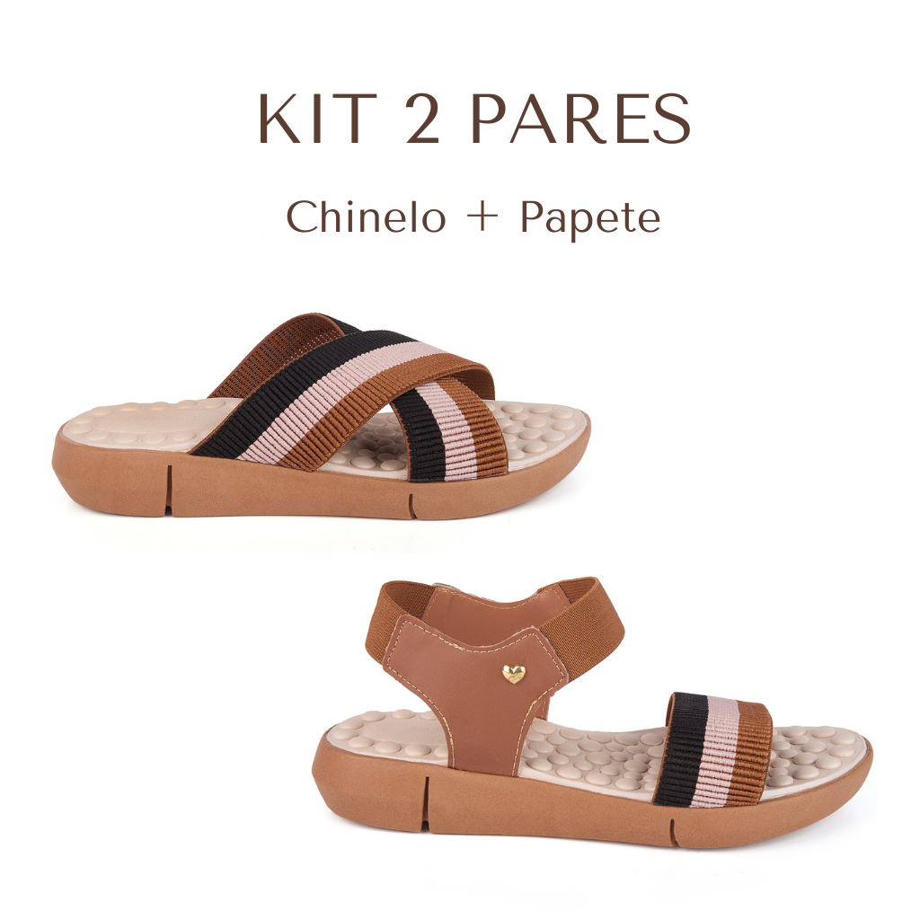 Kit 2 Pares Chinelo Sandália Feminina Ortopédica