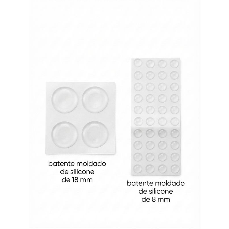 Kit Protetor De Silicone Para Porta Maçaneta E Móveis Batente Adesivo (8mm e 18mm - 50 e 100 Pçs)