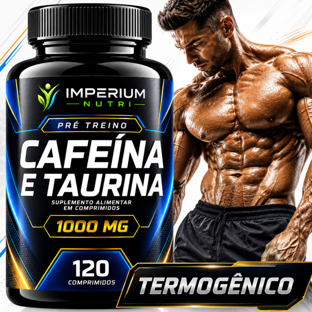 Cafeína com Taurina Pré Treino Original 120 Comprimidos 1000Mg