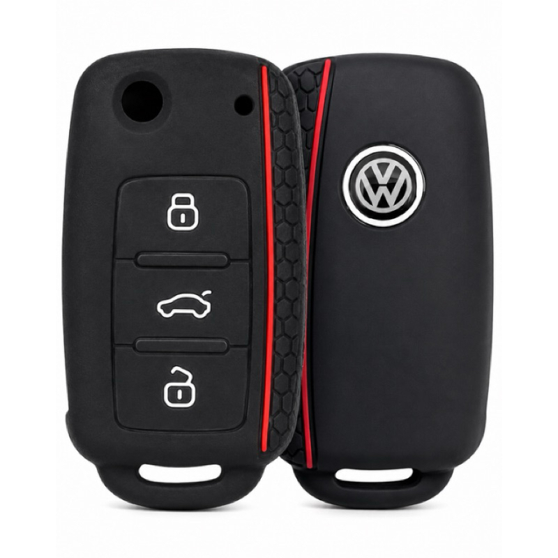 Capa Silicone Protetora Chave Canivete Volkswagen VW Gol G6 Up Fox Voyage Jetta Polo 3 Botões — imagem 2 de 2