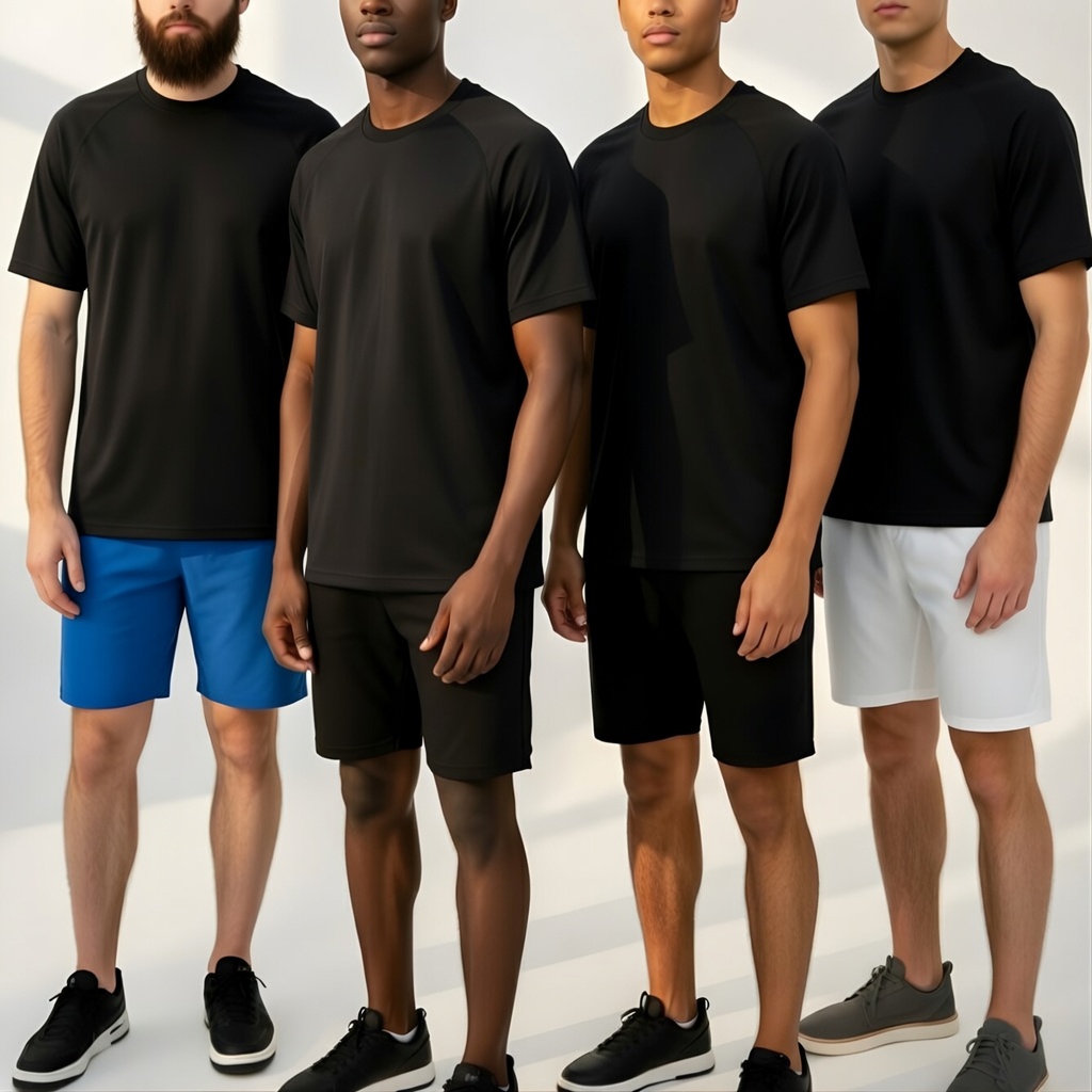 Kit 4 Camisetas Manga Curta Dry Fit Masculinas para Academia, Fitness e Caminhadas